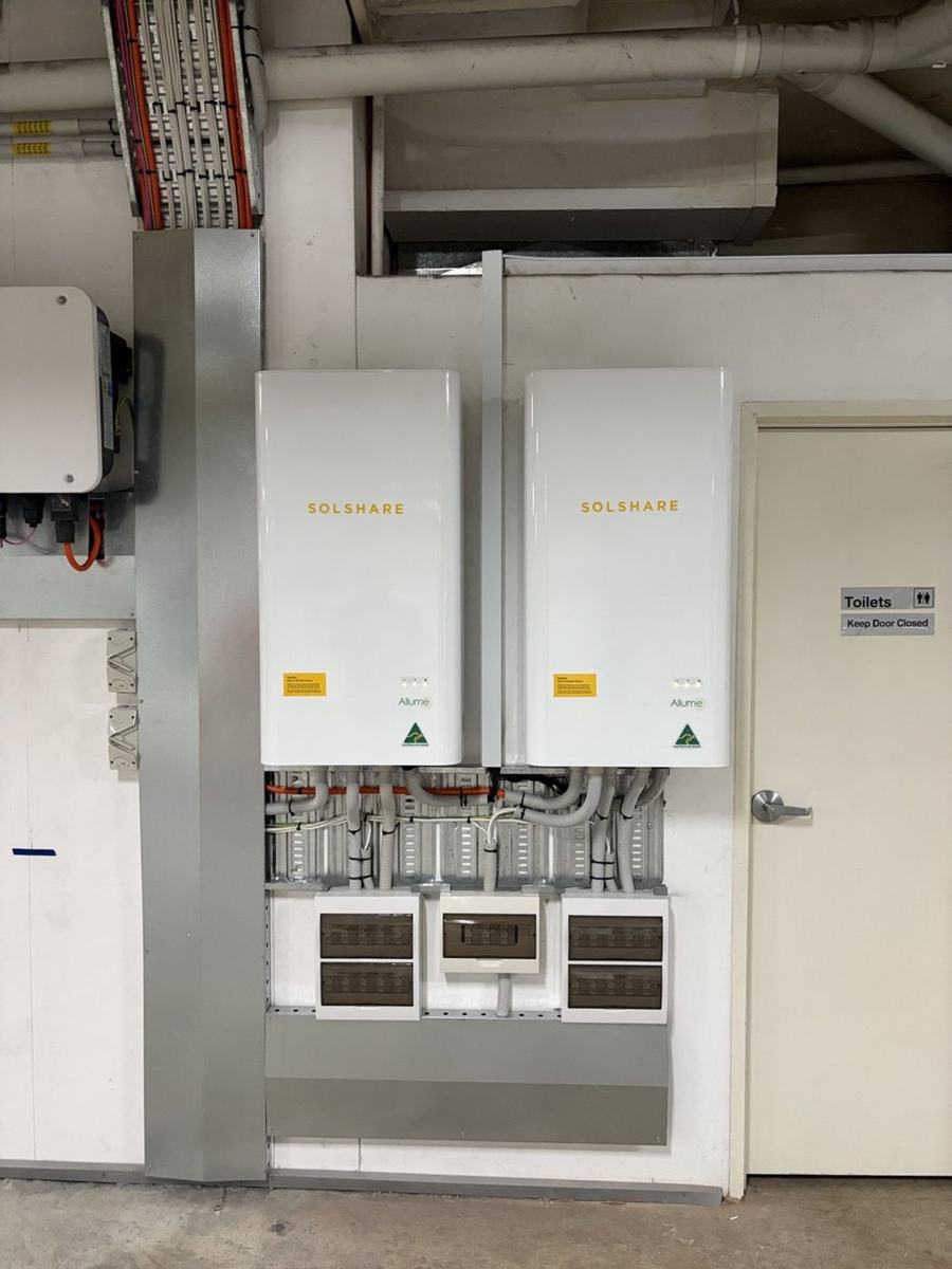 Two Allume SolShare units installed in an apartment building