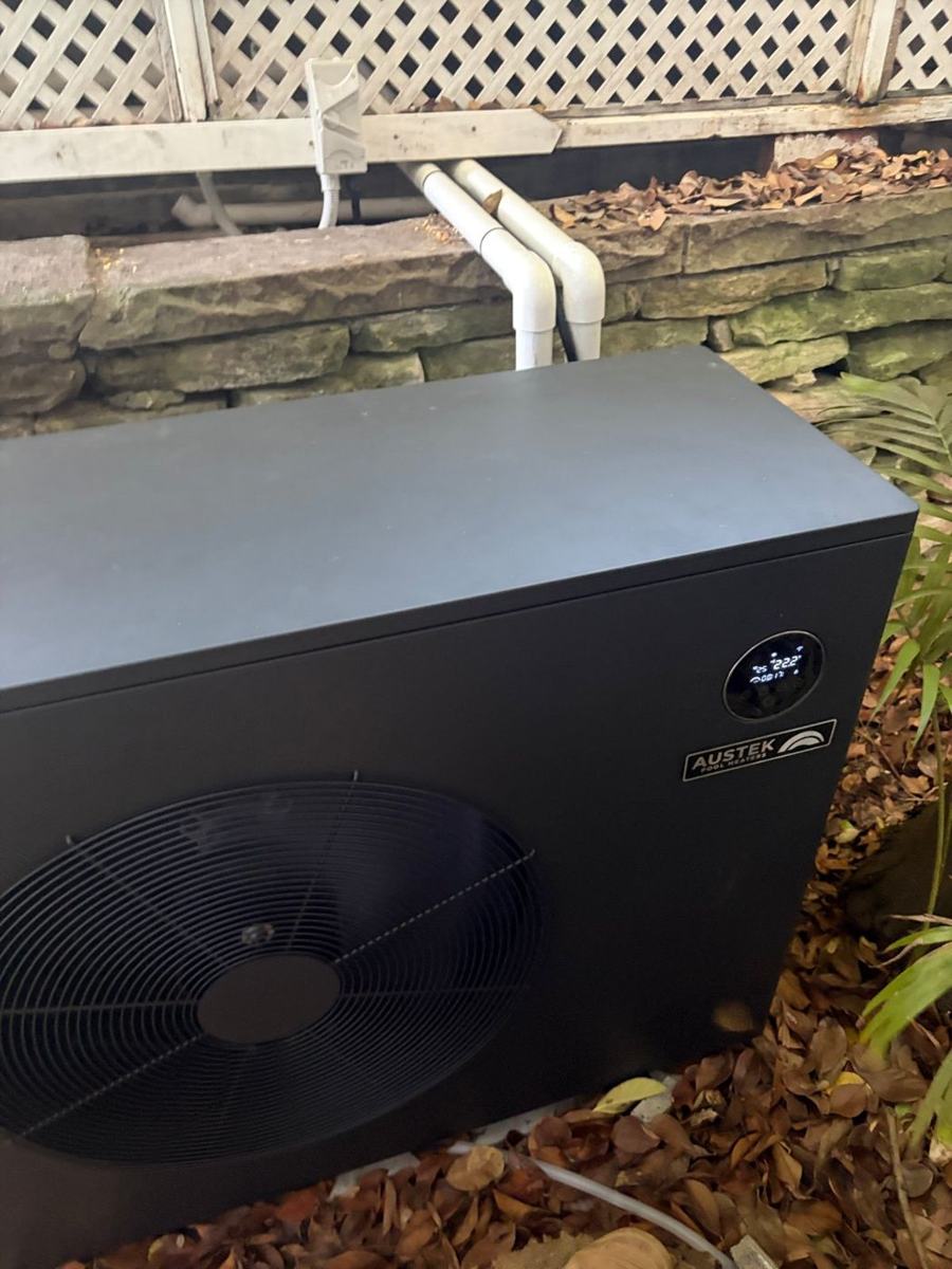 Austek pool heat pump installed by Infinite Electrical & Solar