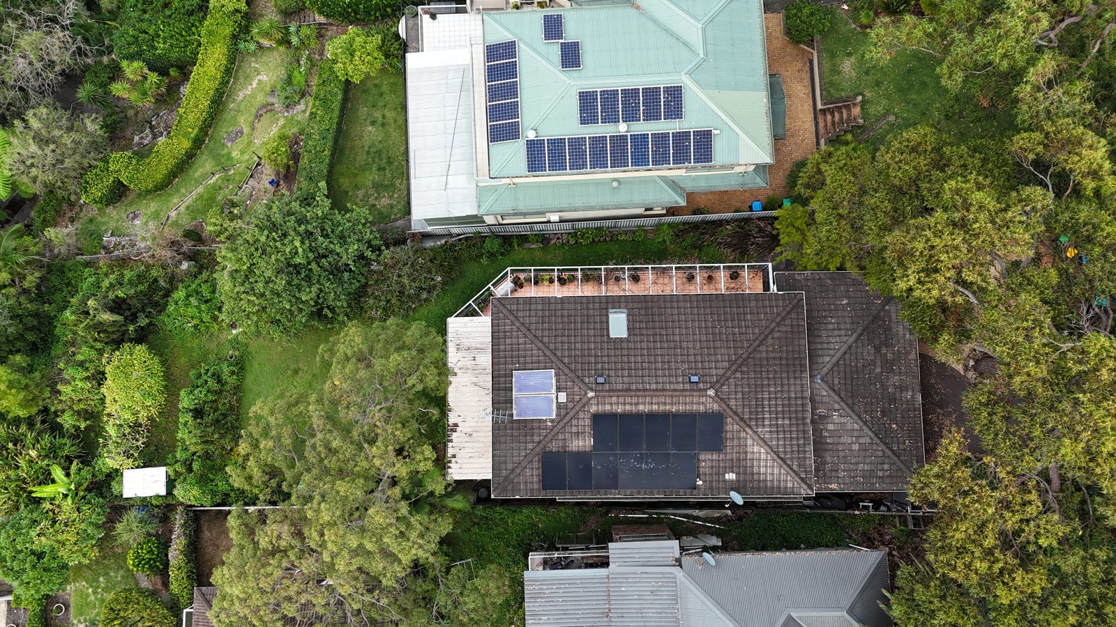 Aerial view of a recent Infinite Electrical & Solar install on Sydney's Eastern Suburbs