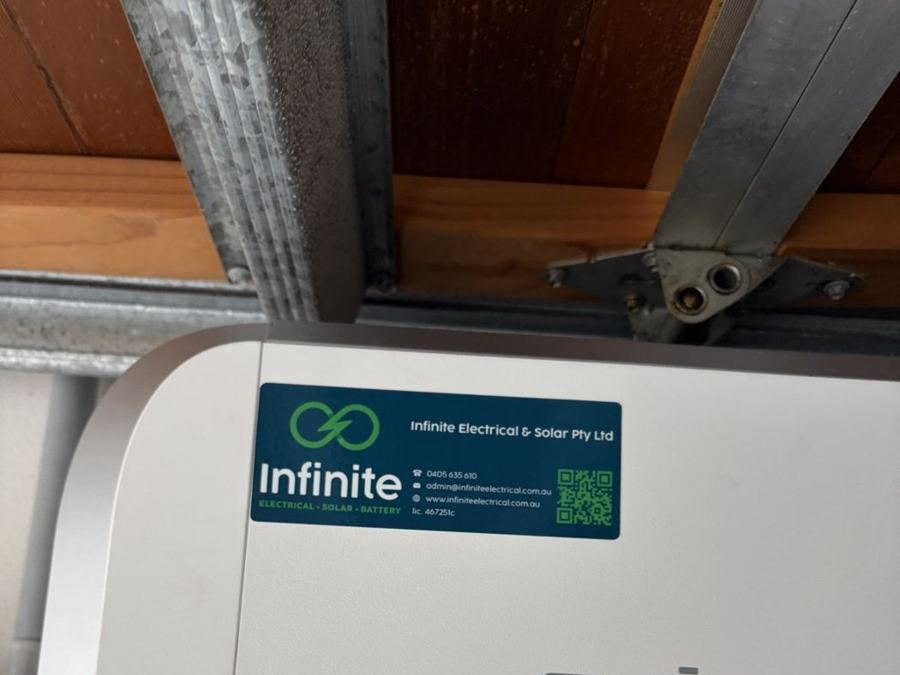 Infinite Electrical & Solar sticker on a Sigenergy SigenStor we installed